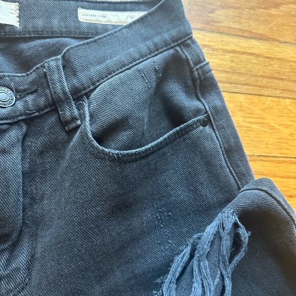 Pacsun Vintage Icon Black Distressed High-Rise Jeans  Raw Hem, Effortless Edge - Picture 11 of 15